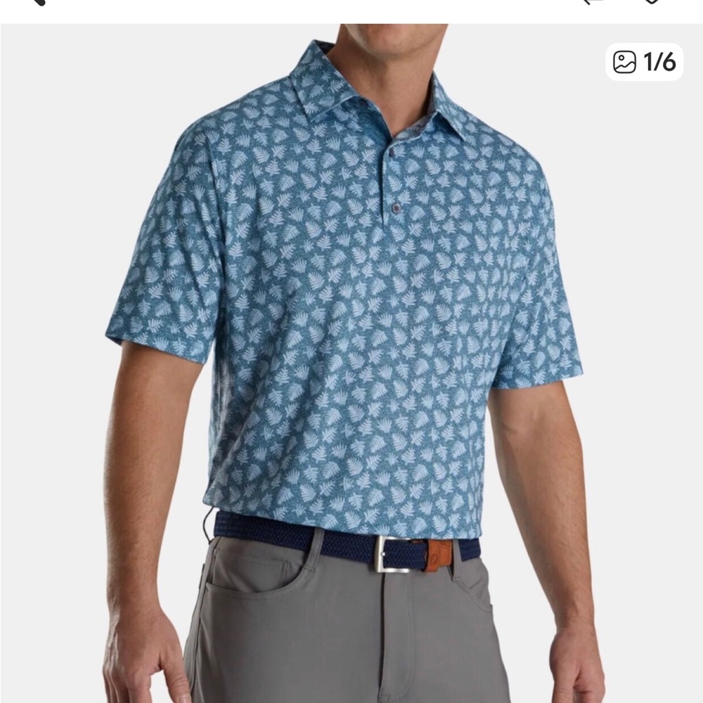 FootJoy shadow‎ Palm Print lisle performance  Polo xl